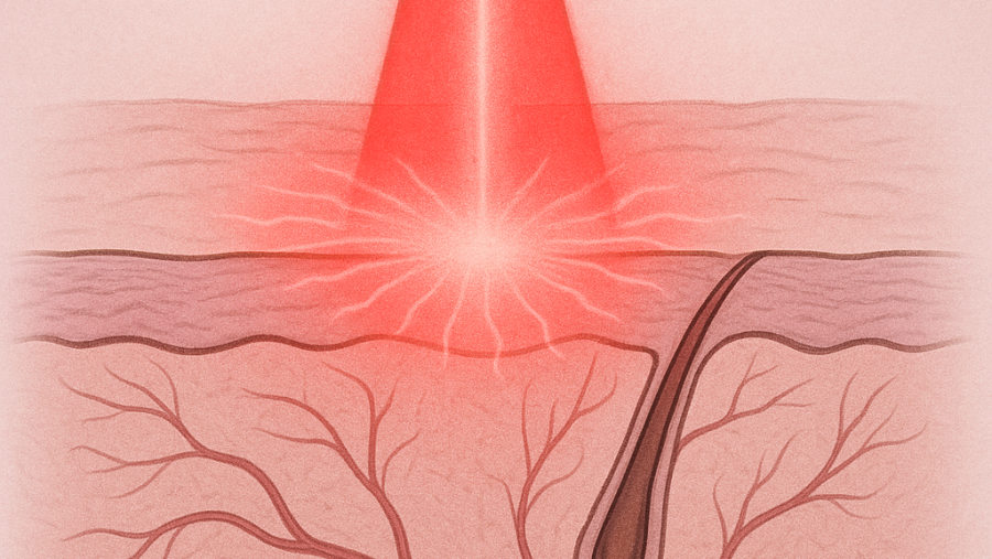 Nízkoúrovňová laserová (světelná) terapie (LLLT) v kůži: stimulace, hojení, obnova